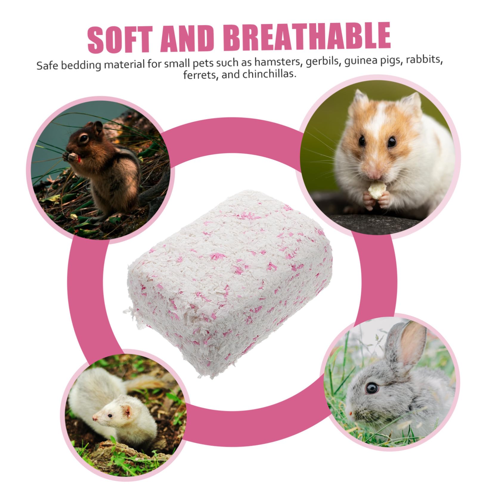 BESTonZON Staubfreie Papierstreu für Hamster und Chinchillas Saugfähig Flauschig 450g 1 Beutel für Saubere und Frische Käfige