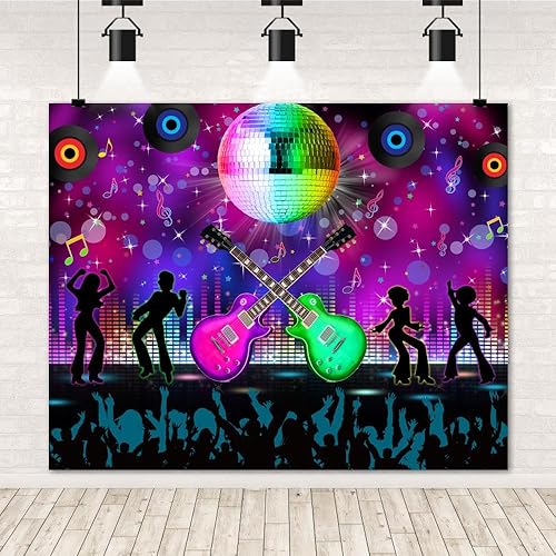 Miniatura 9 de Caaerttply Telón de fondo de discoteca de los años 90 para fotografía de los años 80 Let's Glow Hip Hop Party Theme Telón de fondo de fotos de 10 x