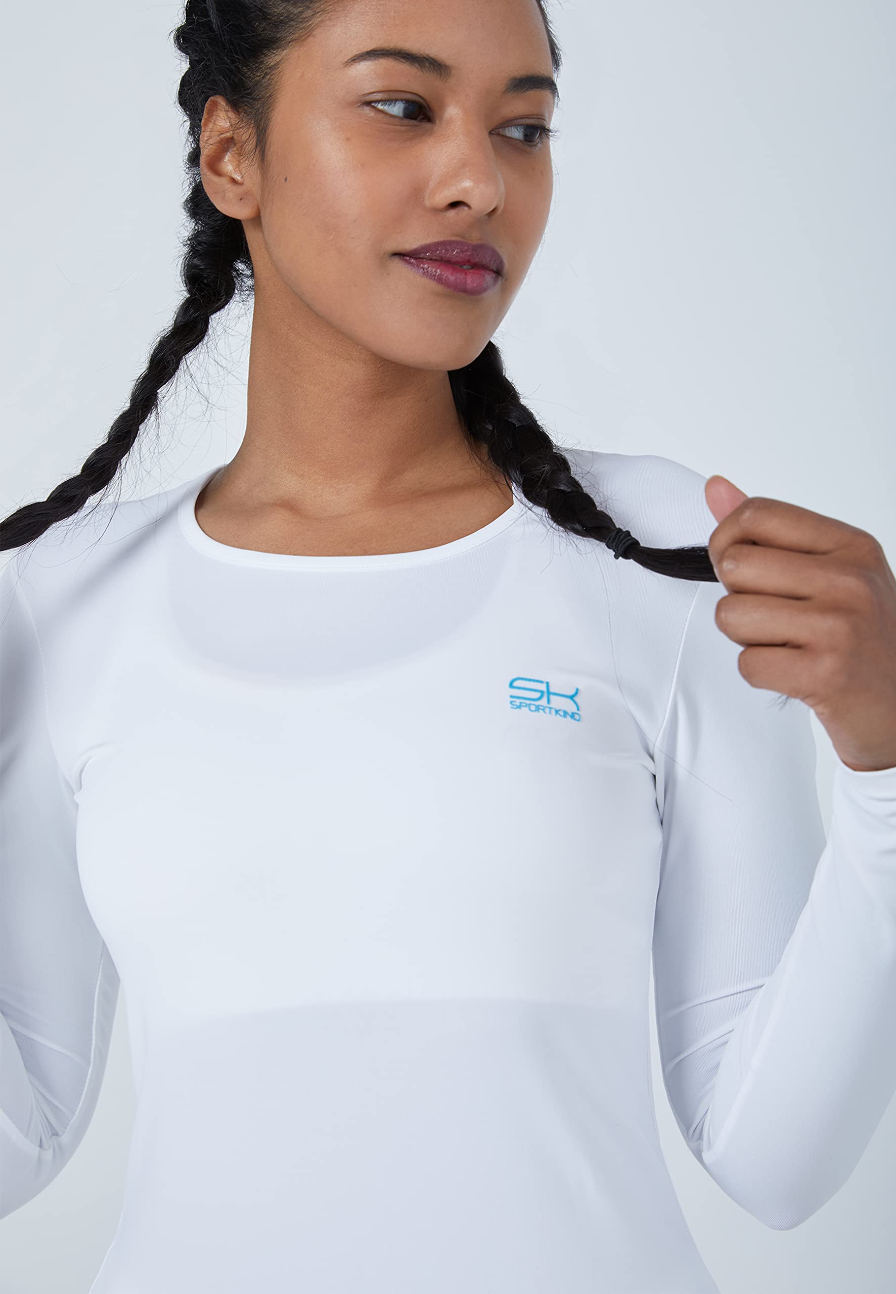 Sportkind Mädchen & Damen Tennis, Padel, Running, Langarmshirt UV-Sonnenschutz UPF 50+, atmungsaktiv