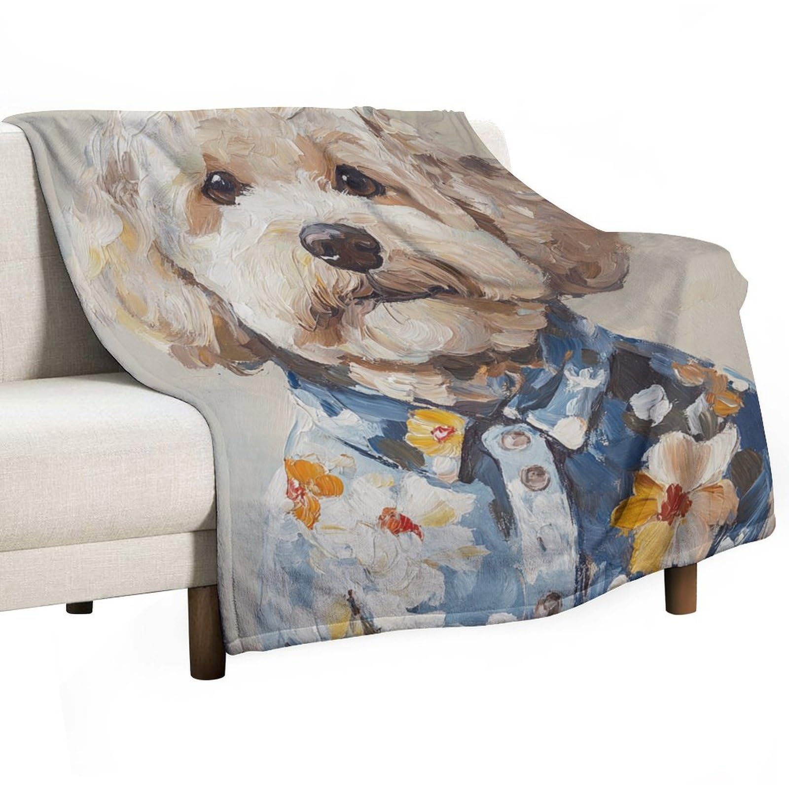 Jubonexis Cute Dog Anti Pilling Throw Blankets Cozy Durable Blanket for Bedroom Living Rooms Couch Sofa Bed 130x150cm(50x60in)