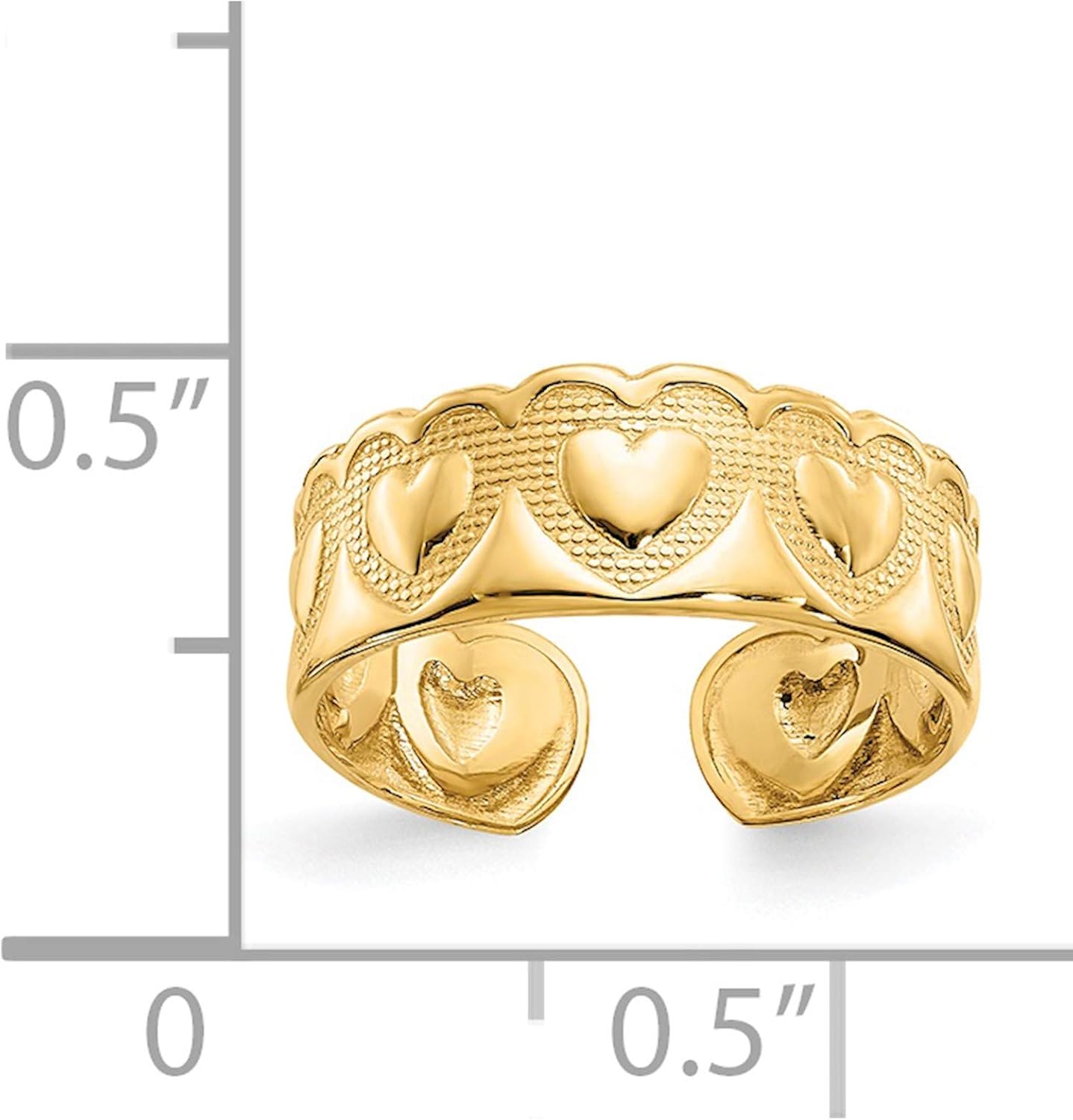 14K Yellow Gold Heart Toe Ring - Jewelry By Sweet Pea