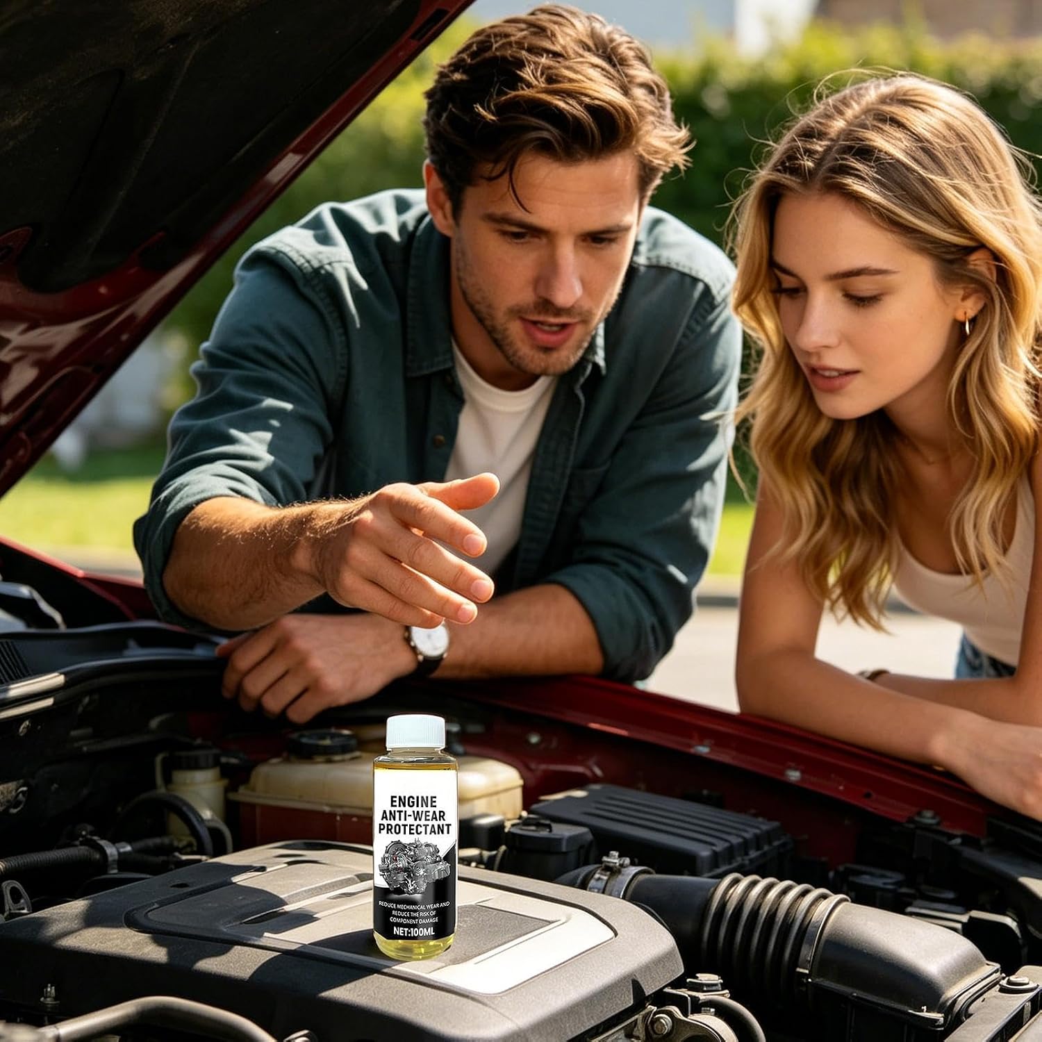 Engine Oil Additive, 100ml Noise-Reducing Automotive Liquid, Anti-Wear Cooling Agent, Truck and Sedan Motor, Road Trip Performance Gear