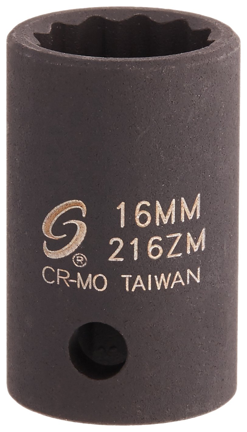 Sunex 216zm 1/2-Inch Drive 16-mm 12-Point Impact Socket