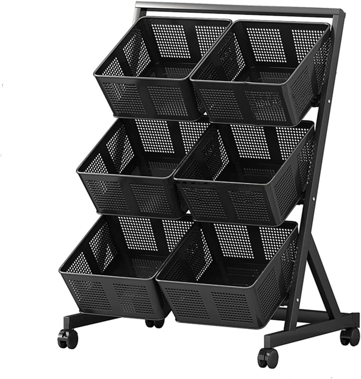 Beaugreen Metal Kitchen Storage Baskets on Wheels Floor Stand Fruits Vegetables