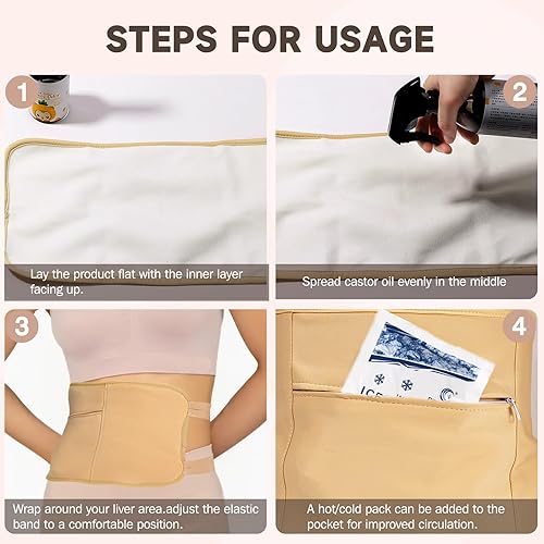 Miniatura 2 de Paquete de 3 unidades de aceite de ricino, paquete de aceite de ricino orgánico reutilizable para desintoxicación hepática, insomnio, estreñimiento