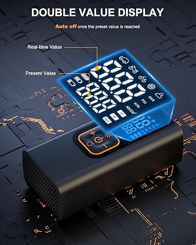 Miniatura 8 de Inflador de neumáticos de 180 PSI, compresor de aire portátil, bomba de aire 6 veces más rápida para neumáticos de automóvil con medidor de presión