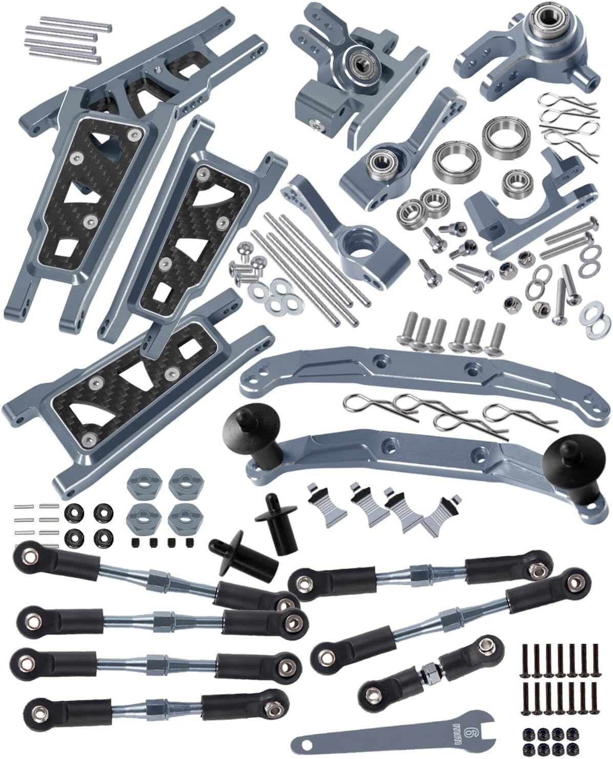 Upgrades Part for 1/10 Slash 4x4/Slash 4x4 VXL,Alloy Turnbuckles Camber Links,Caster Block,Steering Blocks,Rear Stub Axle Carriers,Body Mounts,Suspension Arm,Titanium