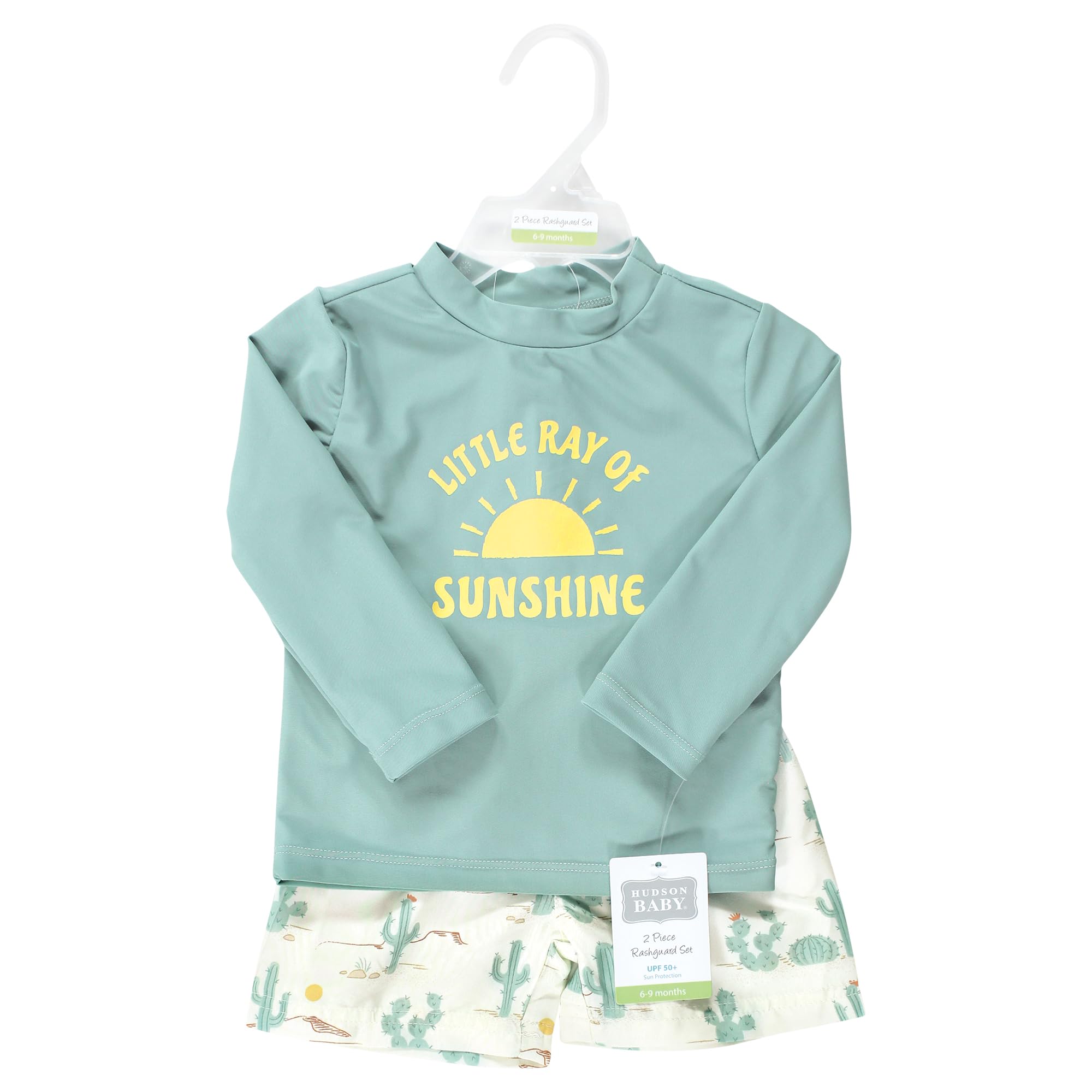 Hudson Baby Unisex Baby Swim Rashguard Set, Desert Cactus, 3-6 Months