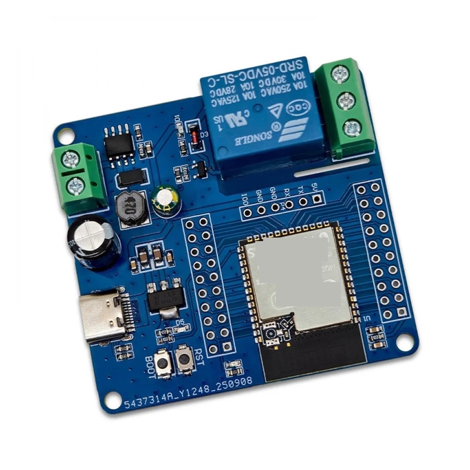 Modulo relè PLC WF BT Modulo relè singolo ESP32S3 Alimentazione USB + UART Masterizzazione 2x20Pin Scheda di sviluppo riservata
