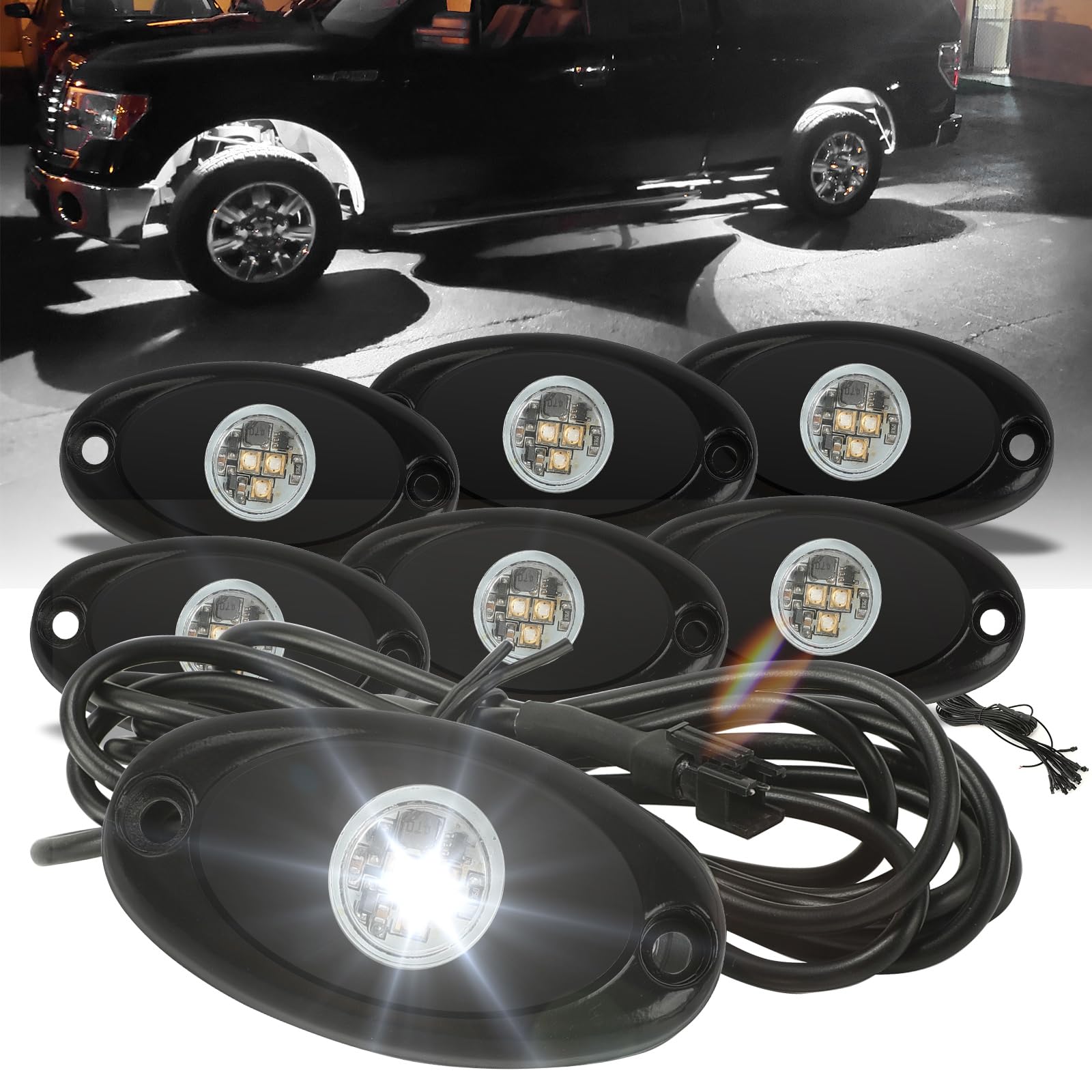 SUNPIE 6 Pods White Rock Lights