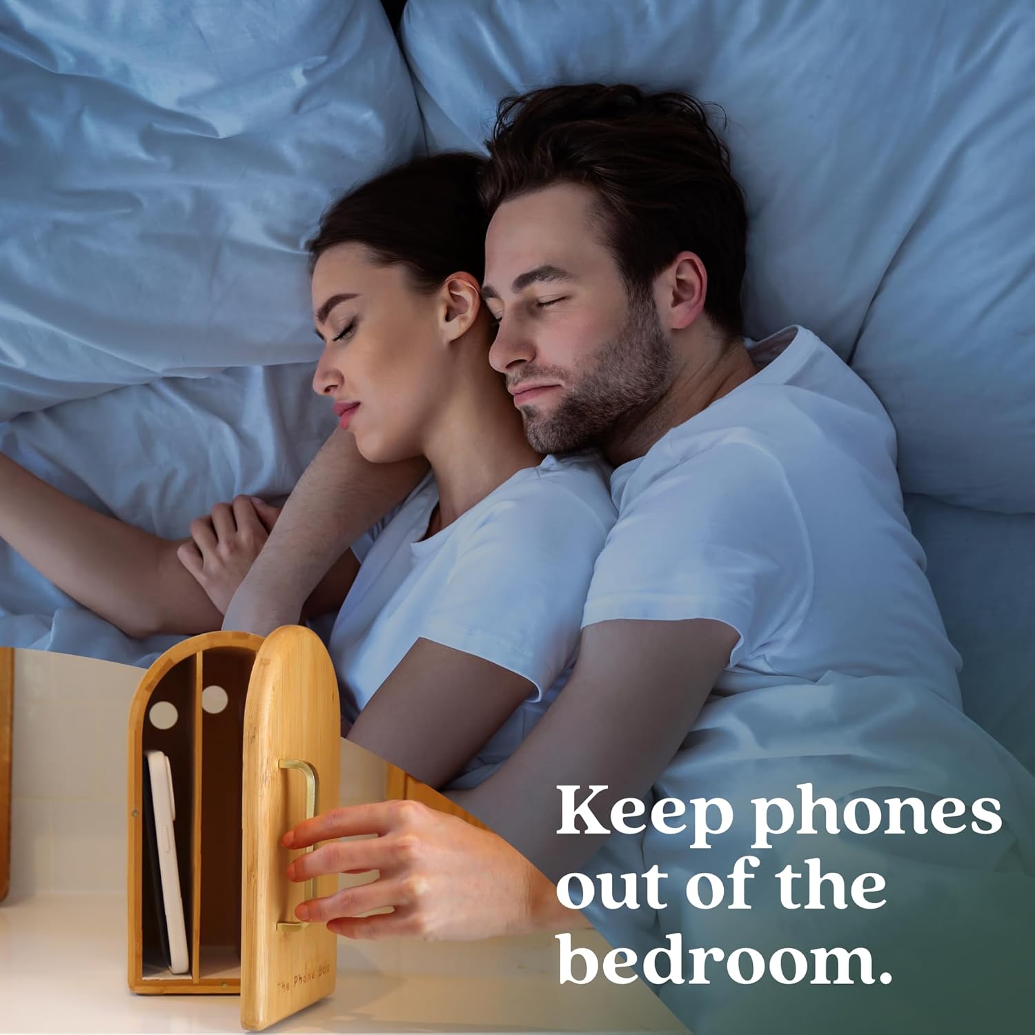 Papaya The Phone Box, Decorative Cell Phone Box for Family Time, Holds 6 Phones, Premium Bamboo Wood Phone Jail, Charging Holes, Free App