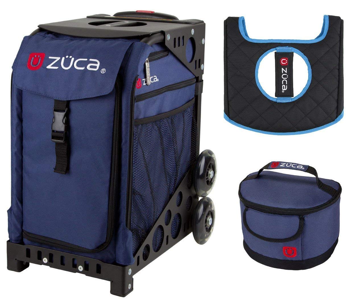 ZUCA Sport Bag -Midnight with Gift Lunchbox and Seat Cover (Black Frame)