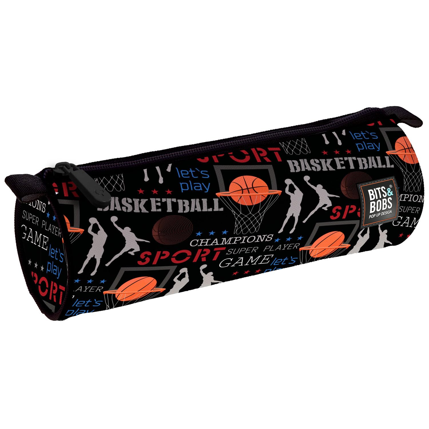 Grafoplás | Estuche Escolar Redondo | Grande | 22x8cm | Cierre Cremallera con Tiradores | Poliéster | Basket| bits&Bobs Pop Up Design Material Escolar