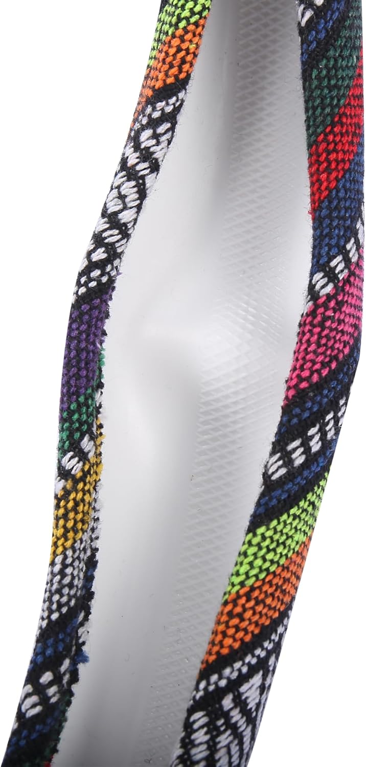 X AUTOHAUX 40cm 16 Inch Universal Car Steering Wheel Cover Non-Slip with Multicolor Style Printing Pattern