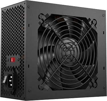 600W Non-Modular ATX Power Supply Protection, Non-Modular ATX Power Supply with 6+2 Pin Connectors, AC115-230v 120mm Silent Fan Gaming PSU Black.