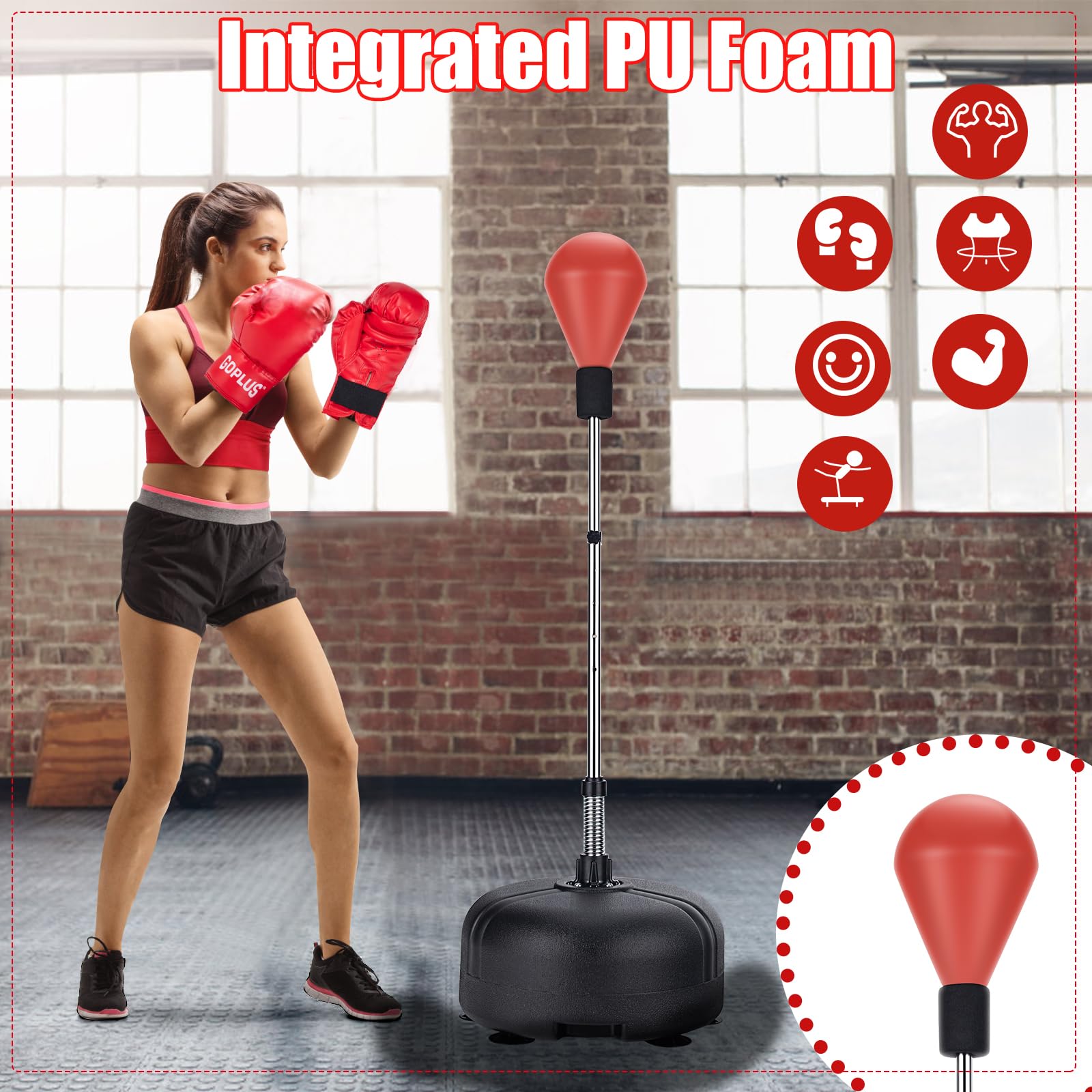 Set Boxe KOMFOTTEU Regolabile 120-154cm - Con Guanti E Pompa - Per Bambini/adulti - Foto 9