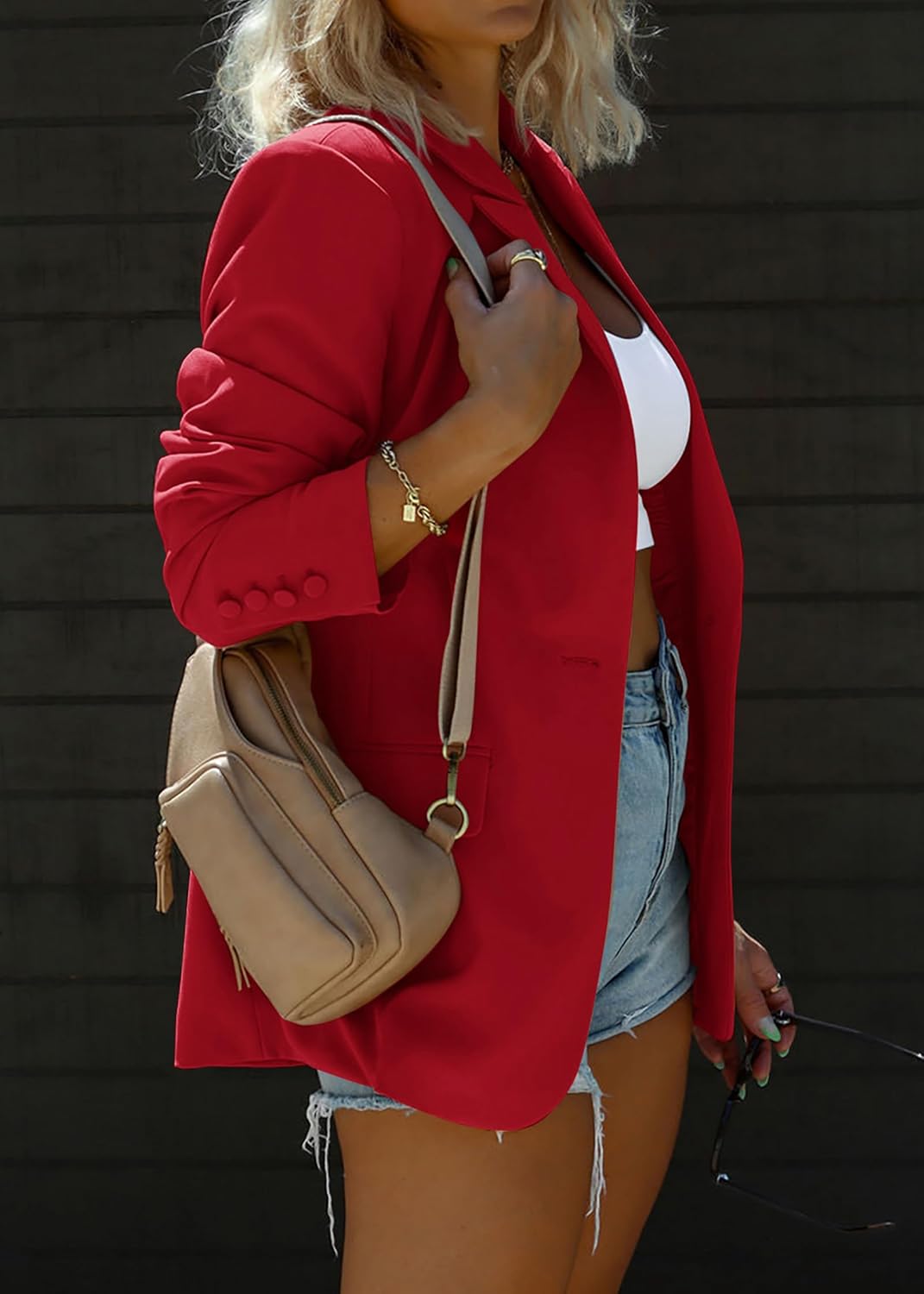 KIRUNDO Womens Blazer 2026 Spring Fall Business Casual Oversized Long Sleeve Button Open Front Suit Jackets Work Clothes - Image 5