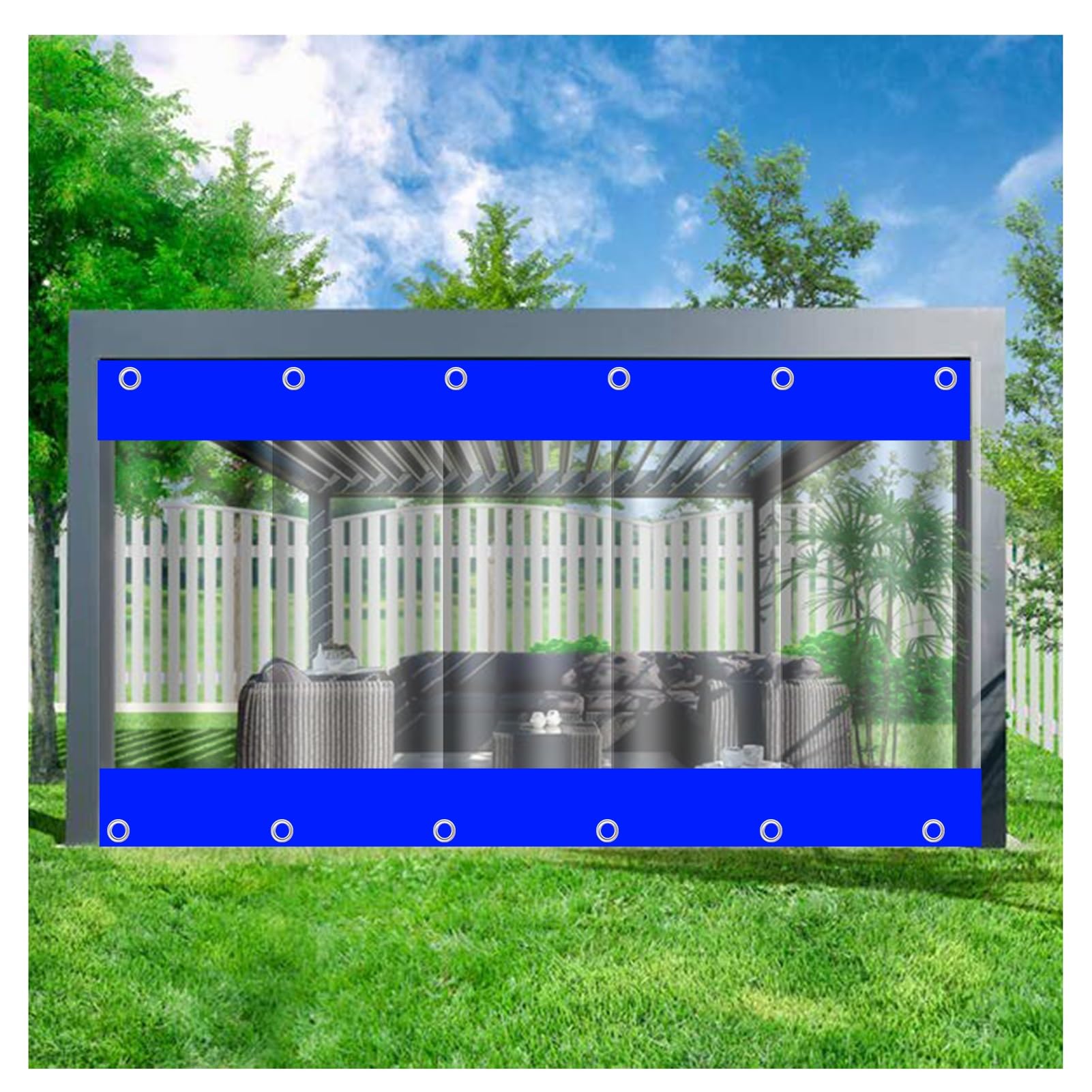 Tende impermeabili per esterni, resistenti, in PVC, antistrappo, per gazebo, pergolato, portico, multiuso (4,6 x 2,5 m)