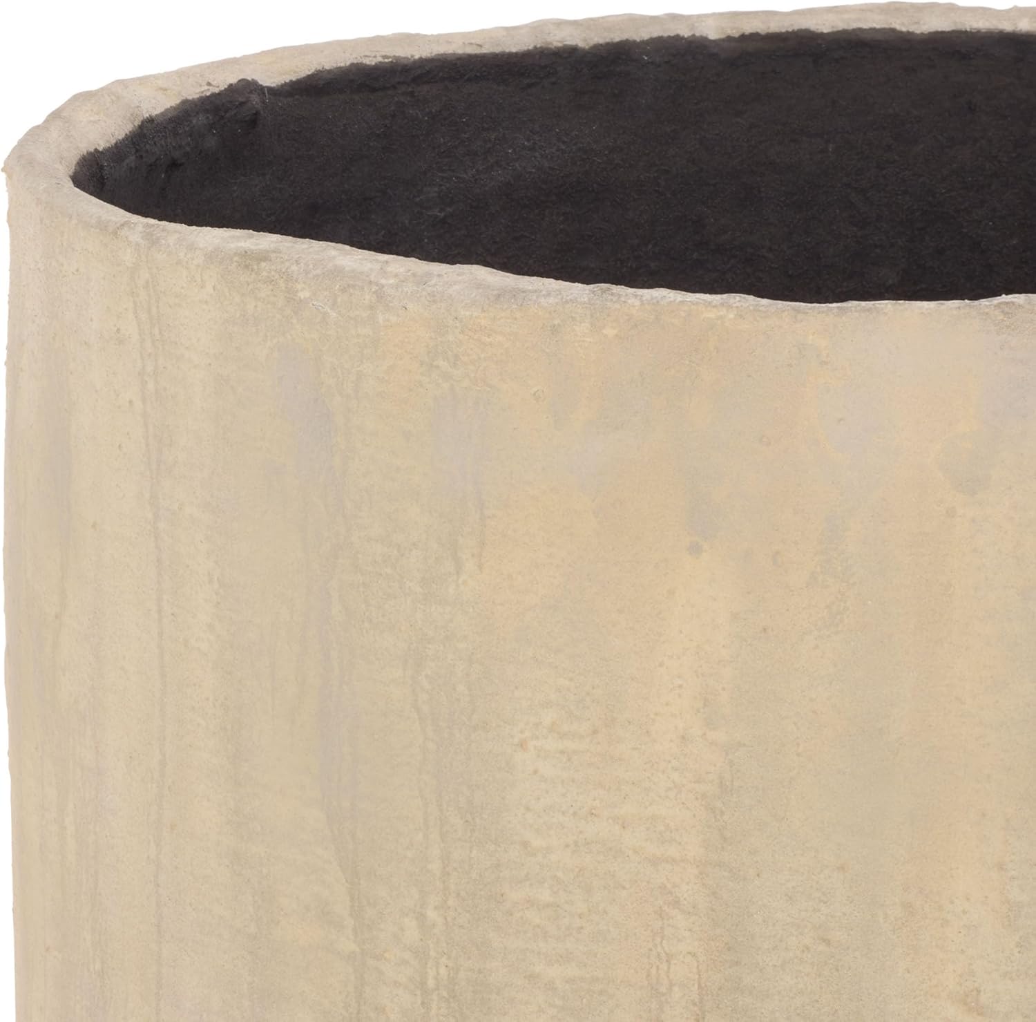 SAFAVIEH Outdoor - Cana Large Planter Pot with Drainage - Beige Cement & Bamboo - Weather Resistant - Ideal for Patio, Garden, Backyard, 19.3" Wx 19.3" D x 21.3" H (PAT1405B)