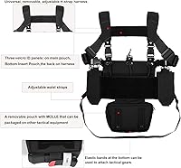 Vista 27 de YAKEDA - Chaleco táctico con bolsillo para revista, ajustable, desmontable, corte láser, modular Molle