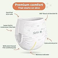 Vista 7 de Naty FreeMovers - Pantalones de entrenamiento para ir al baño con certificación para piel sensible, suaves, sin perfume, absorbentes y a prueba