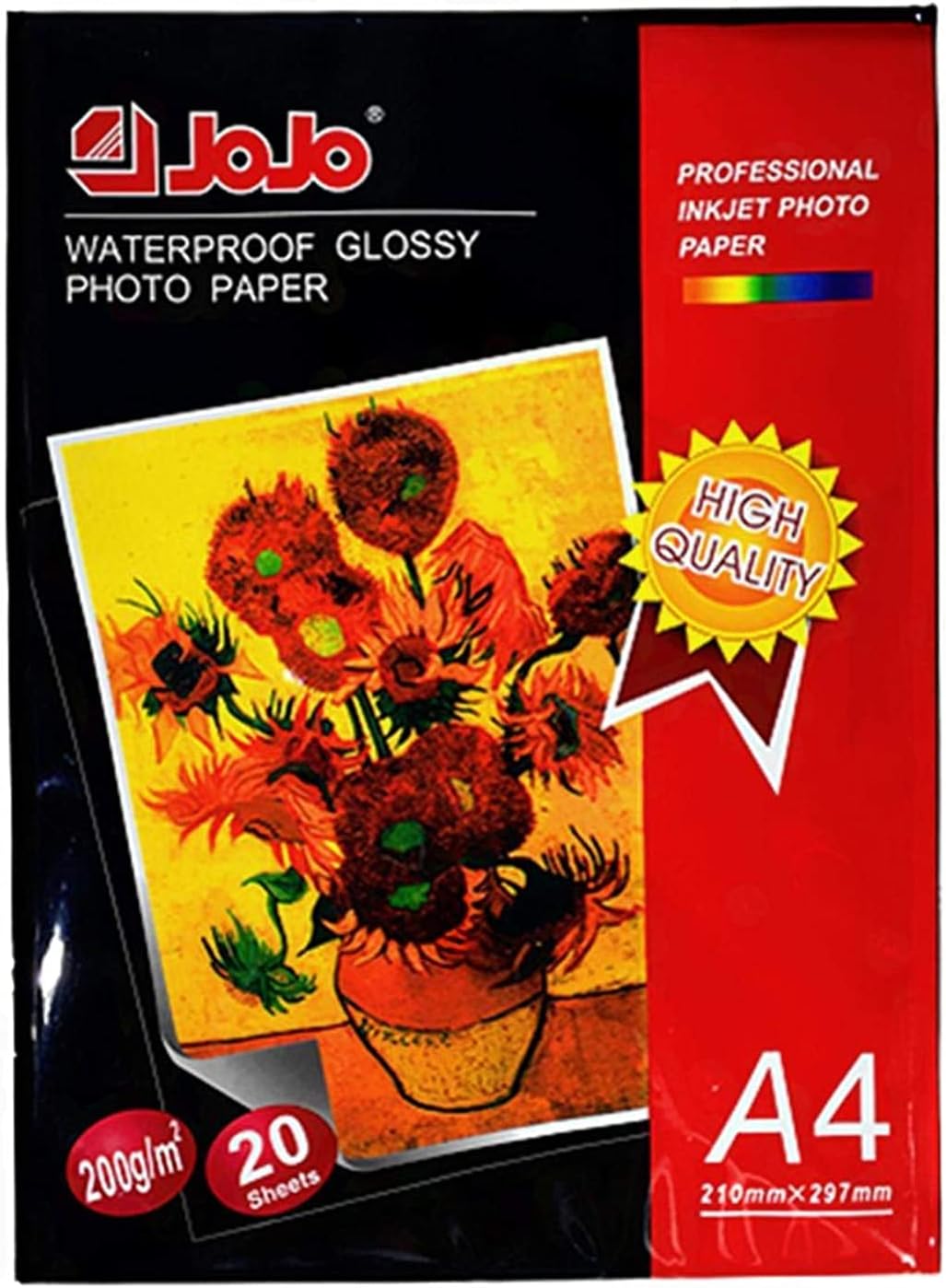 Jojo A4 Size Waterproof Glossy Photo Paper Inkjet Photo Paper -200g 20 sheets Pack [TCPP01B]