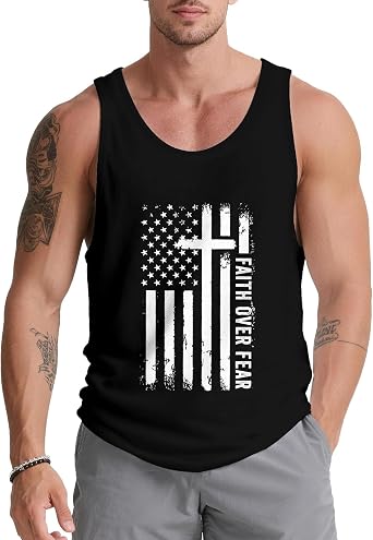 wangstar Mens Tank Tops Summer 4th of July Tank Top Men 1776 USA Tank Top Men Graphic Big and Tall Gym Workout Running
