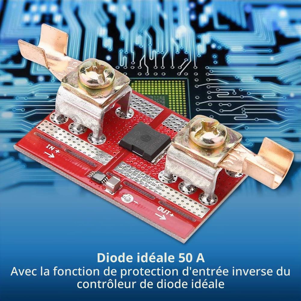 Jadeshay Diode Solaire Idéale, Diode Anti Retour Panneau Solaire Chargeur de Batterie Protection Anti-Irrigation Inverse Diode idéale 50A