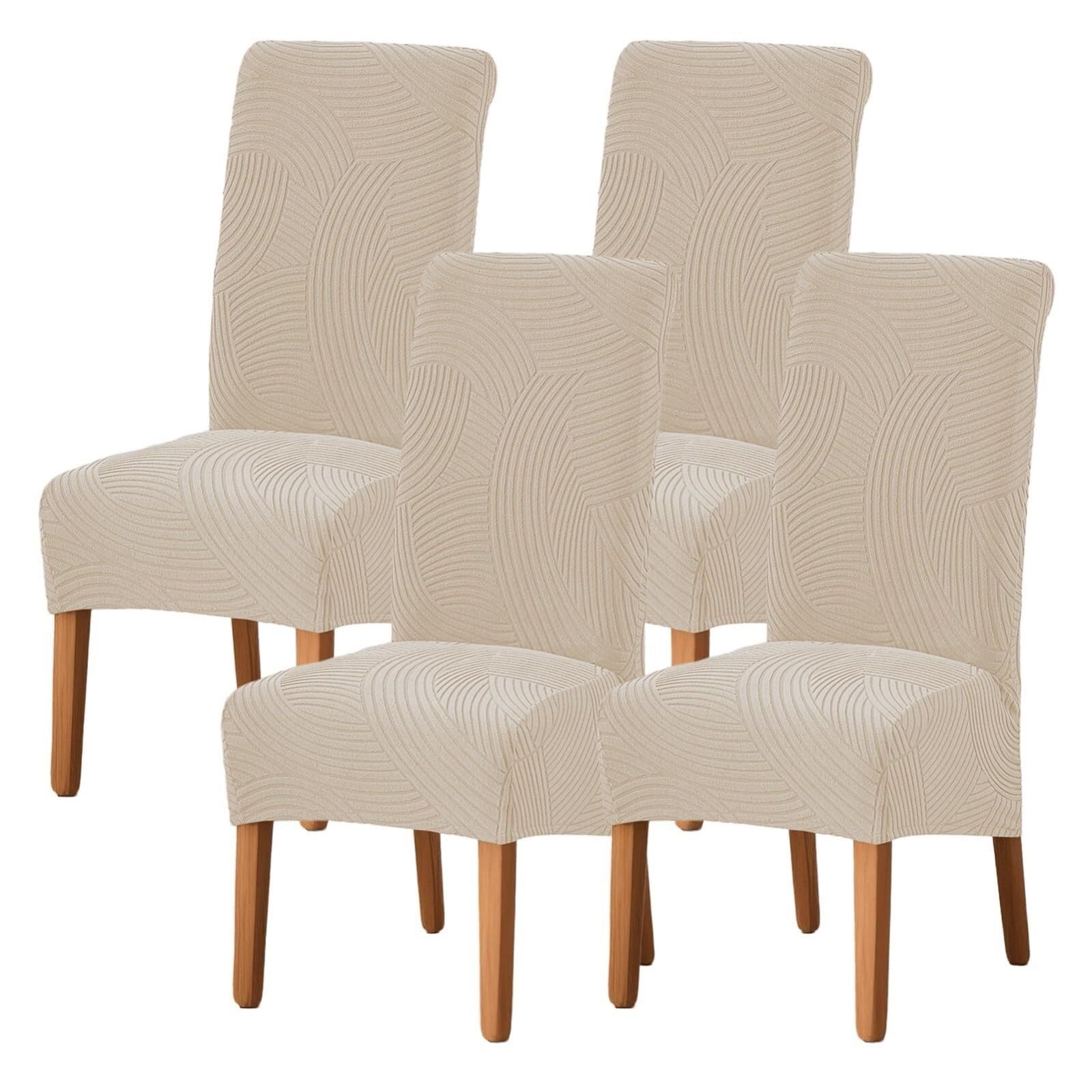 NMVAWIPT Stretch Dining Room Chair Covers, High-Back, For Home Restaurant Living Banquet,Removable And Machine Washable(21#,4Pcs)
