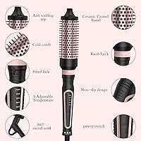 Vista 7 de Juego de cepillo térmico 3 en 1 con calentamiento iónico redondo que crea volumen y un estilo de cabello más suave para cabello completamente seco