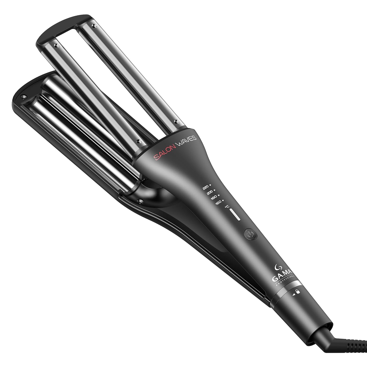 GA MA Salon Waves LED Curling Iron Adjustable 4 Size Titanium Wave Barrels 0 67 0 98 LED
