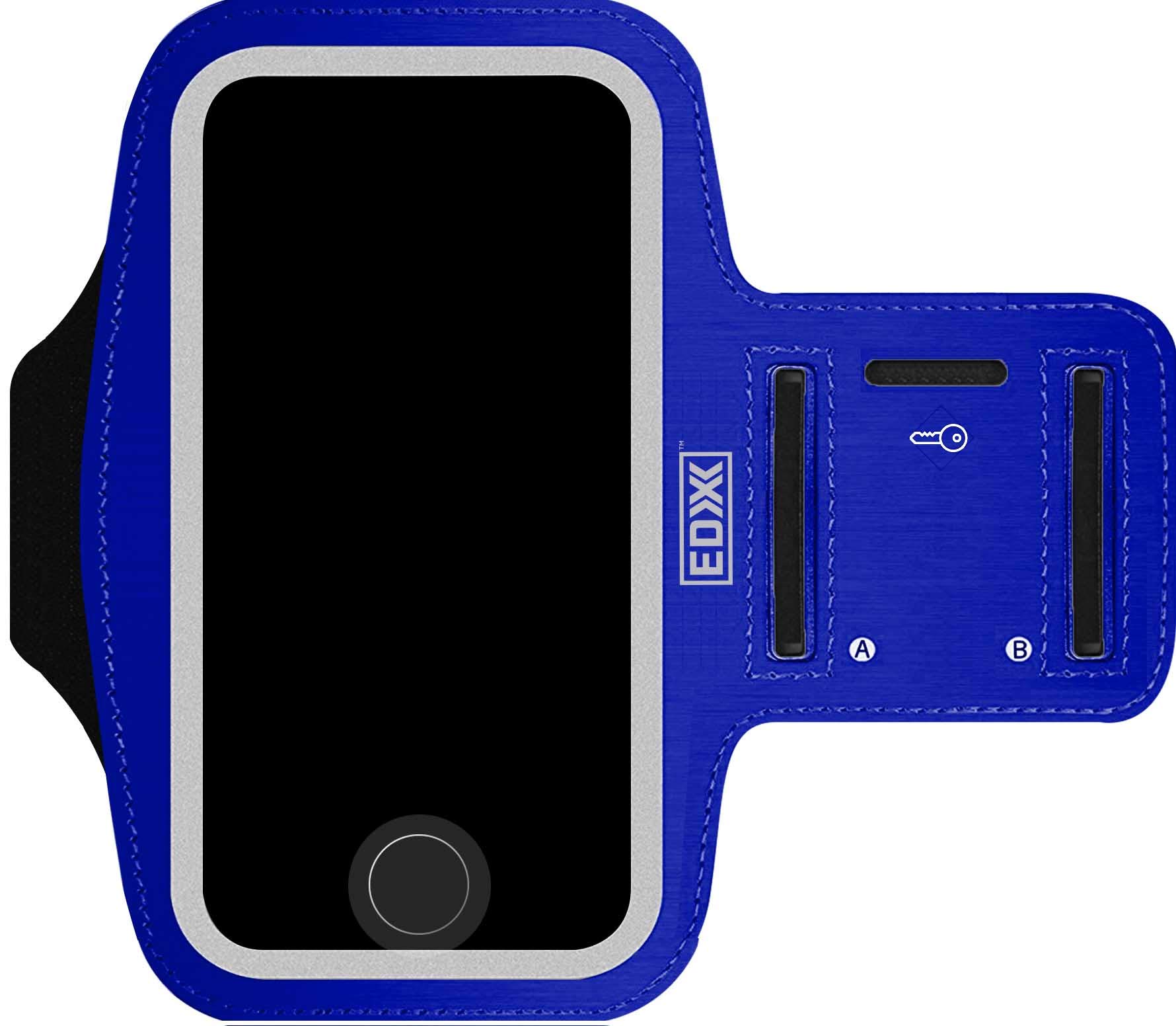 EDX Running Armband Phone Holder for Men & Women Compatible with iPhone and Galaxy Smartphones | Blue