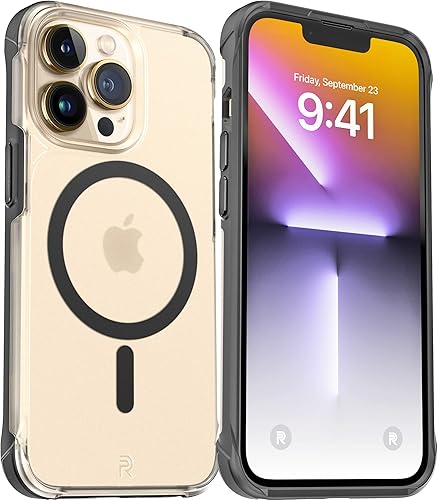 Miniatura 2 de REBEL Funda transparente para iPhone 13 Pro Serie esmerilada Gen-3 compatible con MagSafe, translúcido mate, protección a prueba de golpes, botones