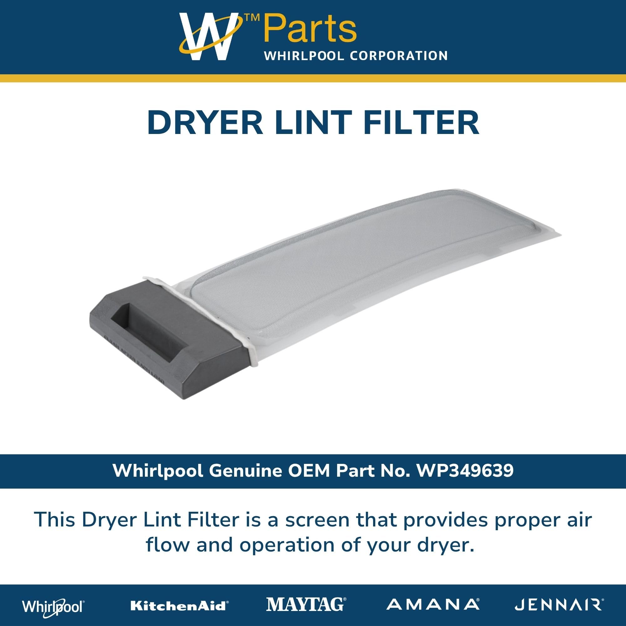 Amazon.com: Whirlpool WP349639 Genuine OEM Dryer Lint Filter