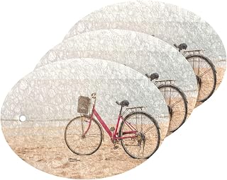 Coikll Bicycle Parked by The Sea Vintage Kitchen Sponges Cleaning Odor Free Non Scratch Dish Sponge for Cleaning Dishes Bathroom - 3 PCS