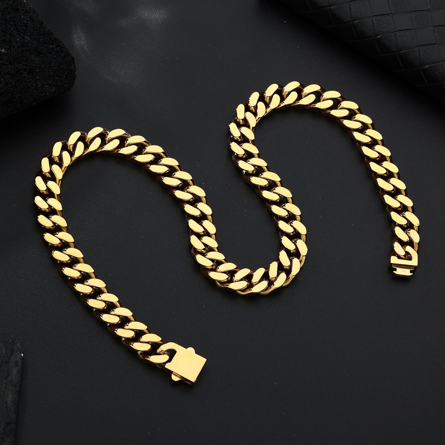 Cuban Link Chain for Men - Stainless Steel Miami Curb Chains Necklace - Gold/Silver Plated Chunky Chain Non-Tarnish Hip Hop Jewelry for Men Women, 9mm/11mm Width, 18"/20"/22"