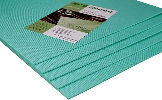 HEXIM Sound Insulation XPS Green - Geïsoleerde Damwandplaten voor Parquet en Laminaat