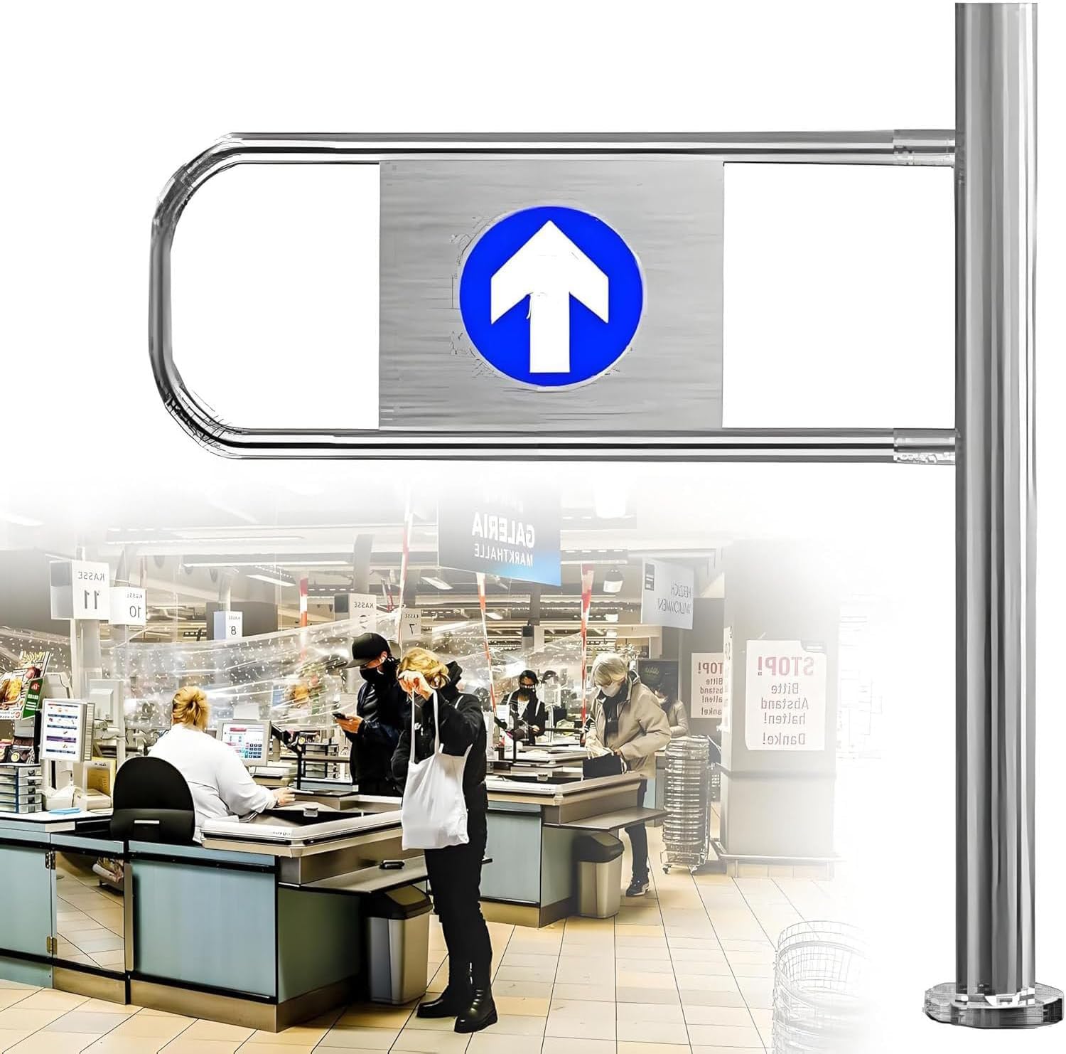 Mécanisme d'oscillation en acier inoxydable pour porte de passage haut de gamme 80x100