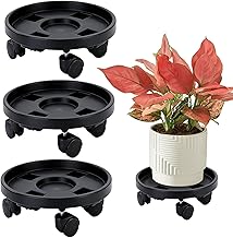 3-Piece Flower Pot Underlay with Wheels, Plant Holder on Wheels 30 cm, Flower Pot Saucer with Wheels, Load 50 kg, Indoor and Outdoor