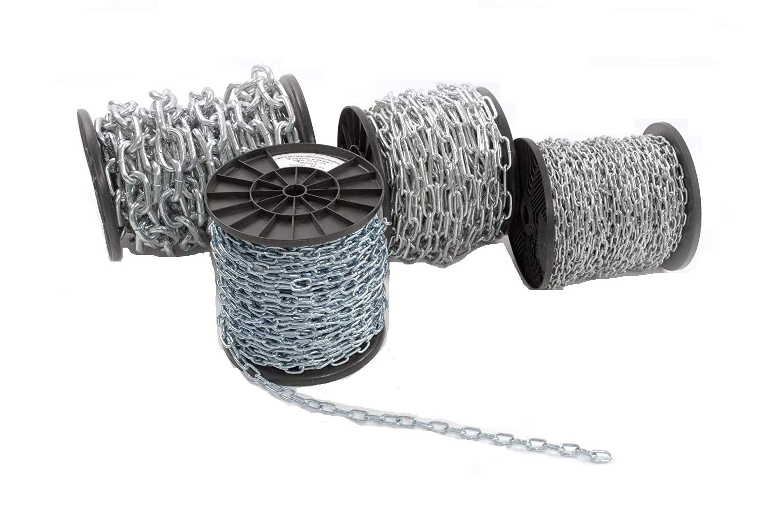 Strong Heavy Duty Steel Chain BZP Bright Zinc Plated Side Welded Security Links (10m, 5mm)