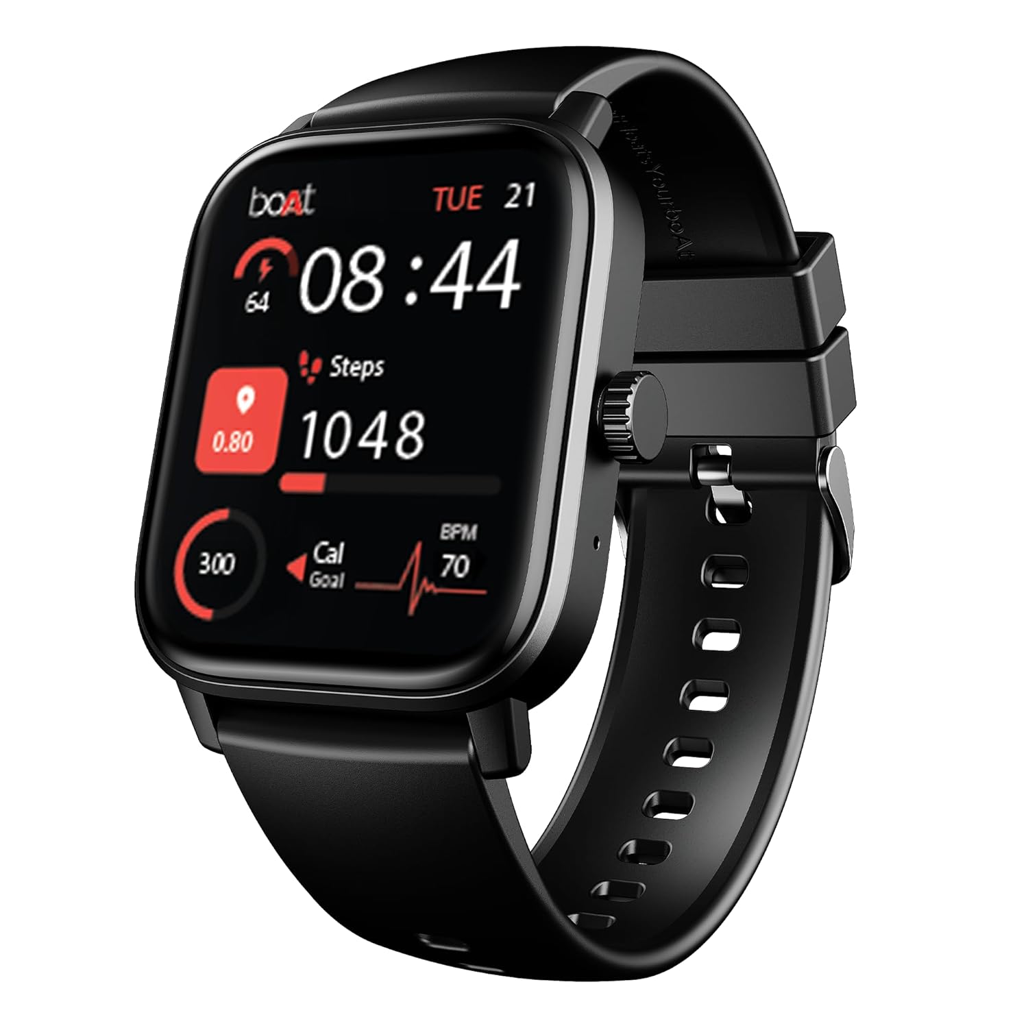 Boat Wave Call 3 Smartwatch 1.83” HD Display with Animated Watch Faces; BT Calling, Functional Crown, Multiple Sports Modes, IP68, HR, SpO2 Monitor, Smart Watches for Men & Women (Bold Black) Boat Wave Call 3 Smartwatch 1.83” HD Display with Animated Watch Faces; BT Calling, Functional Crown, Multiple Sports Modes, IP68, HR, SpO2 Monitor, Smart Watches for Men & Women (Bold Black)
