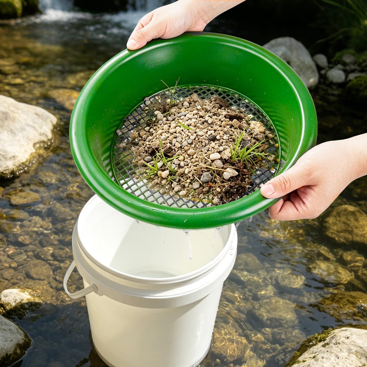 Soil Sifter for 5 Gallon Bucket, Heavy Duty Plastic Rock Sifter