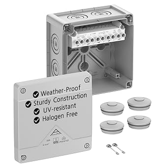 Spelsberg Abox Pro 060-6  - IP66/IP67/IP69 Junction Box with Cable Connectors Accessories - Electrical Enclosure with Raised Screw Terminals - Rated 690V for Industrial & Outdoor Grey