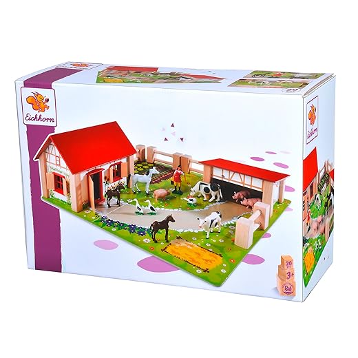 Eichhorn Liitle Boerderij Houten Speelgoedset (21-delig, Meerkleurig)
