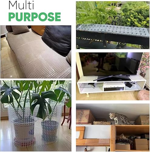 Miniatura 5 de Paquete de 10 alfombrillas de protección contra gatos de 13 x 16 pulgadas, para interiores y exteriores, valla repelente de gatos humanitaria