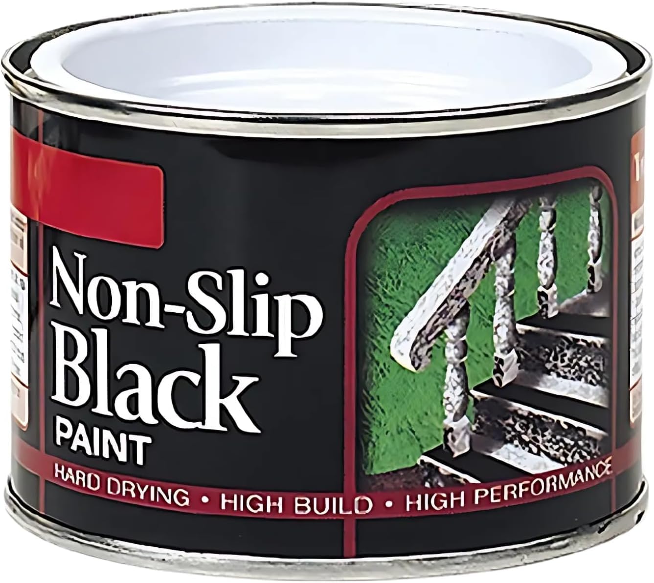 Inspired Essentials 180ml Non Drip Paint Tin Exterior Interior Hard Drying Performance Multi-Purpose Tin for Metal, Wood, Plastic, Walls with Perfect Finish (2, Non-Slip Black Matt)