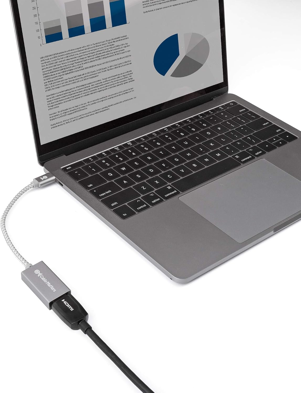 Cable Matters Aluminum USB C to HDMI 4K Adapter in Space Gray for MacBook, XPS, Surface Pro and More - Support 4K 60Hz, 2K 144Hz and HDR