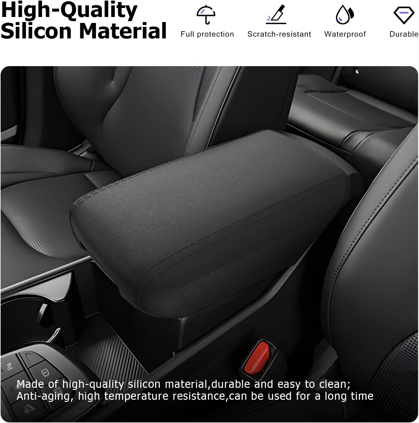 LUWU Center Console Cover Hidden Storage Box Compatible with 2023 2024 2025 2026 Kia Sportage Accessories Silicon Material Armrest Cover Center Console Hidden Organizer Box (2 in 1 Design)