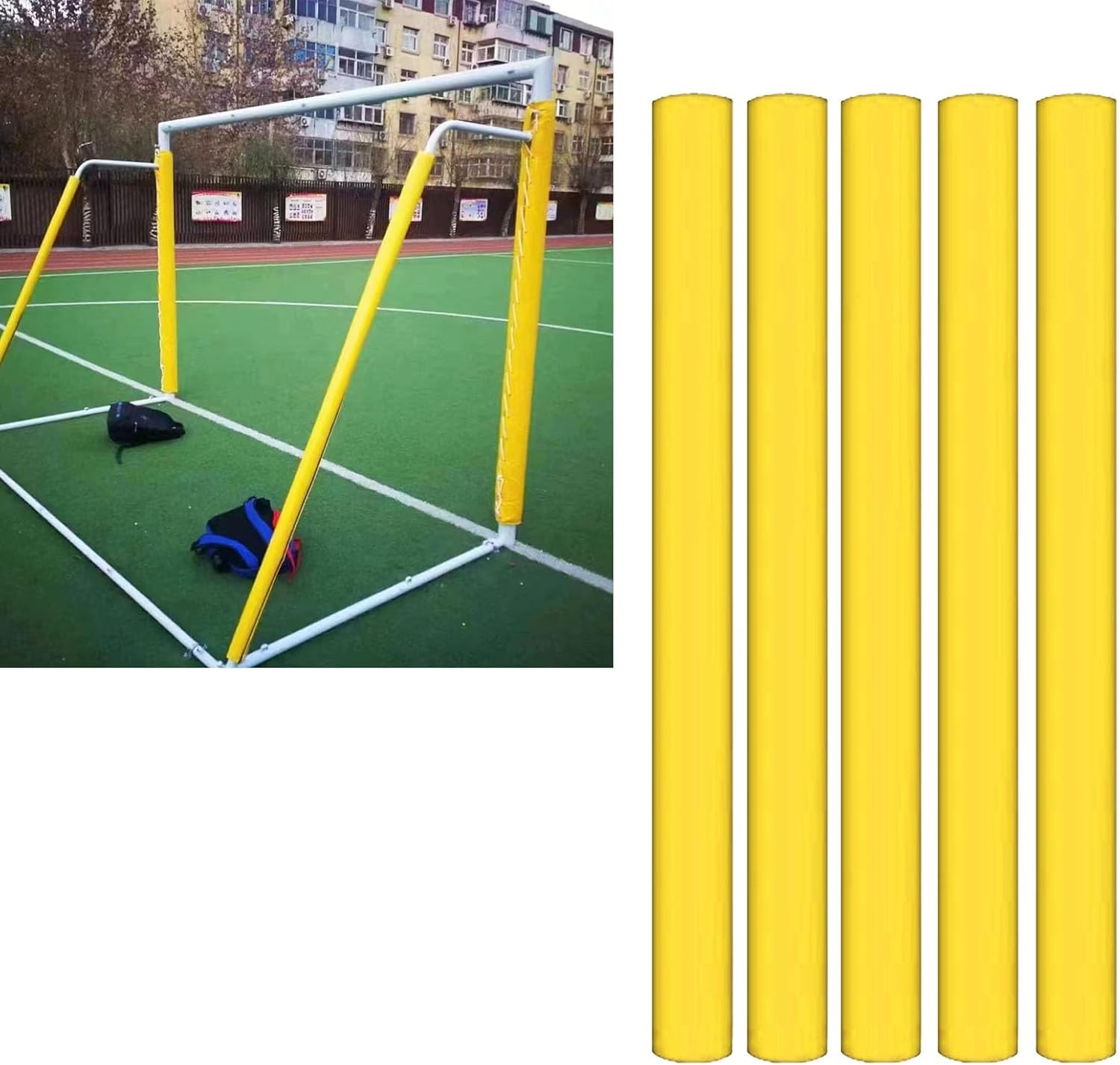 4" Round Pole Padding - Waterproof & UV-Resistant Replacement Cushion for Outdoor Playground & Garage Pillars, Yellow, 2.6ft (80cm) - 1 Pack, Durable Safety Padding