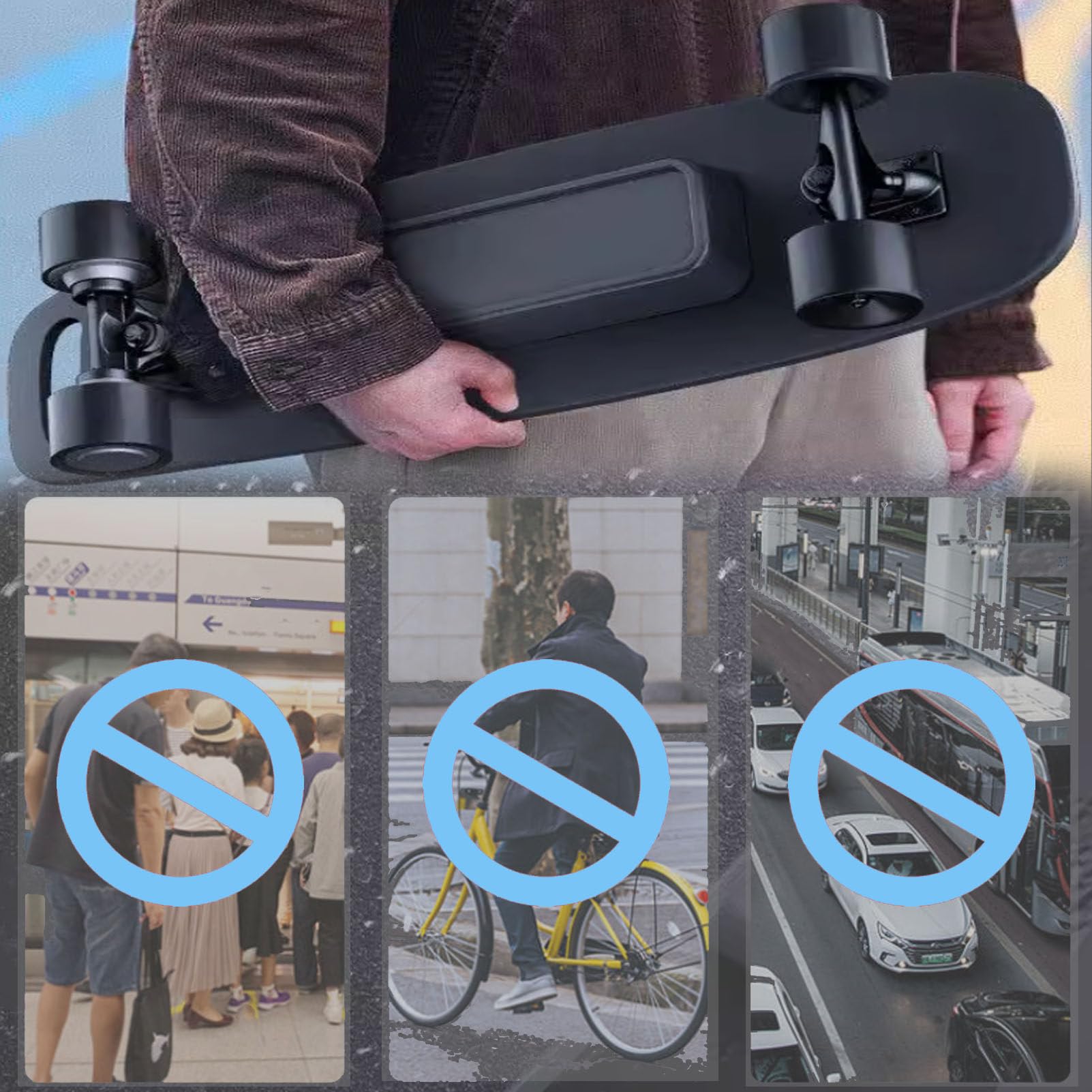 Elektro-Skateboard mit Fernbedienung, Höchstgeschwindigkeit 35 km/h, 7 Schichten Ahorn, 700-W-Motor, Longboard-Skateboard zum Abhängen mit Freunden C-15KM